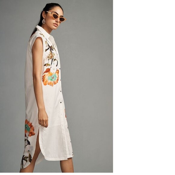 Anthropologie Maeve Sleeveless Midi Shirt Dress NEW with tag nwt size PL LP - Picture 4 of 8